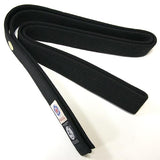 Deluxe Aikido Thick Obi Belt Black Bakusho side view