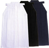 White, black and navy hakama side by side.