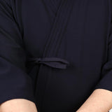 Close-up of the dogi chest and arms when worn in kamae.
