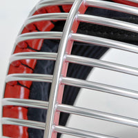 Mengane face grill seen close-up.